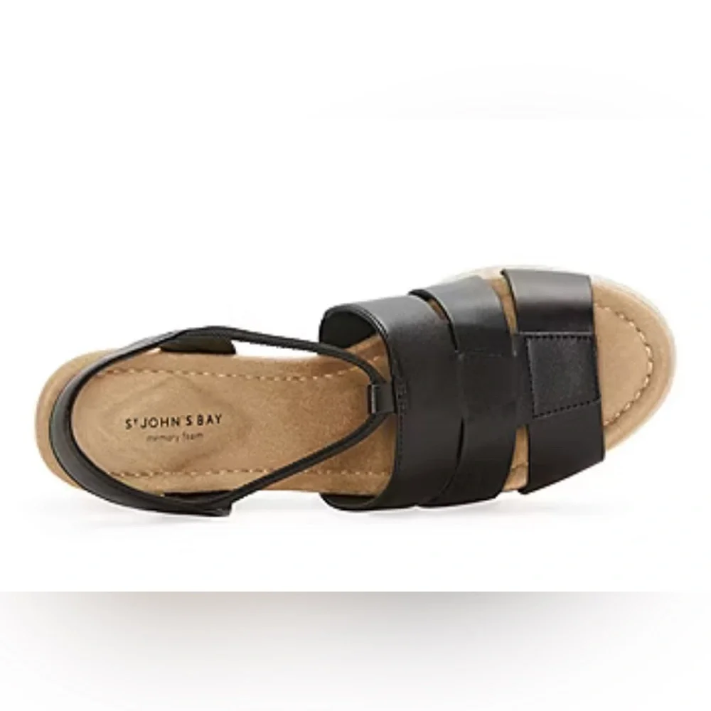 St John’s Bay Black Wedge Sandals